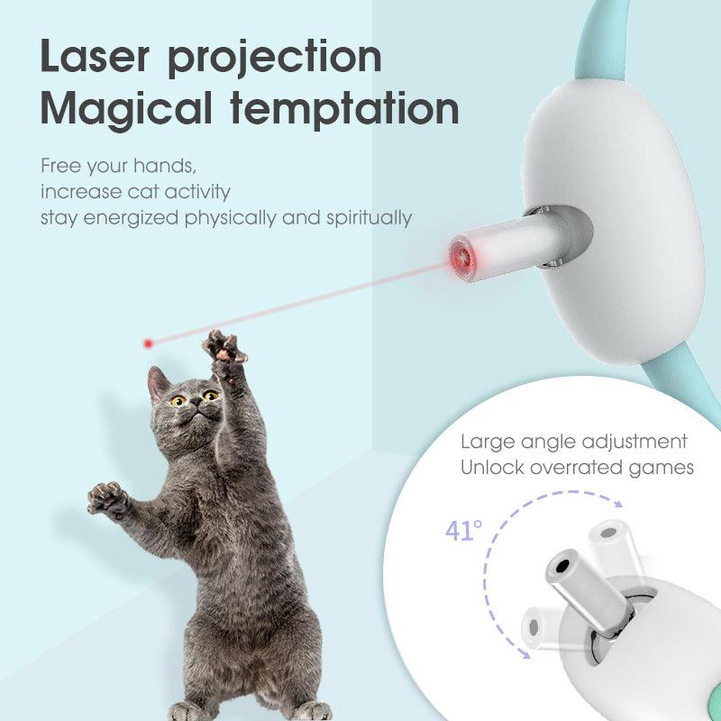 Automatic Cat Toy Smart Laser Teasing Cat Collar Electric USB Charging Kitten Amusing Toys Interactive Training Pet Items - Nioor