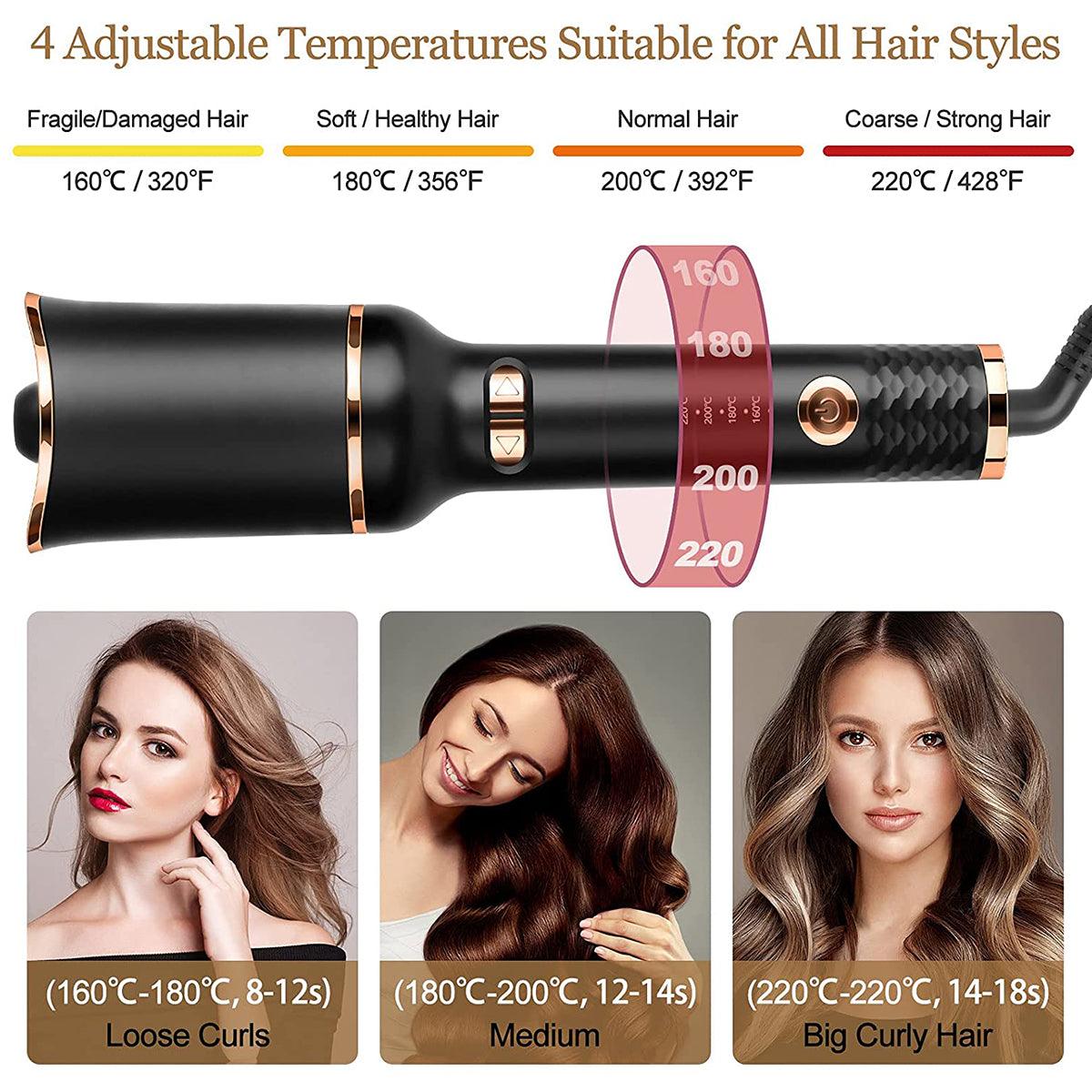 Automatic Curling Iron Air Curling Flat Iron Magic Wand Wave Styling Automatic Rotating Curling Wand Salon Styling - Nioor