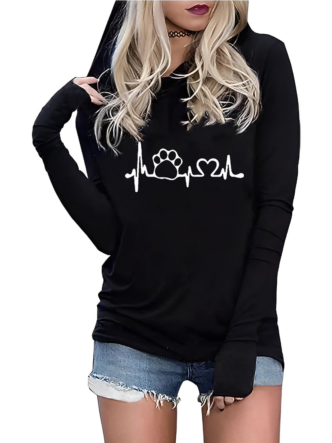 Autumn And Winter European And American Alphabet Embroidery Long Sleeve Slim Hoodie - Nioor