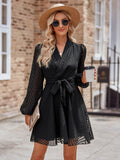 Autumn And Winter Fashion New Women's Casual Solid Color See-through Dress - Nioor