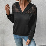 Autumn And Winter New Long Sleeve Black Women's Hoodie Sweater - Nioor