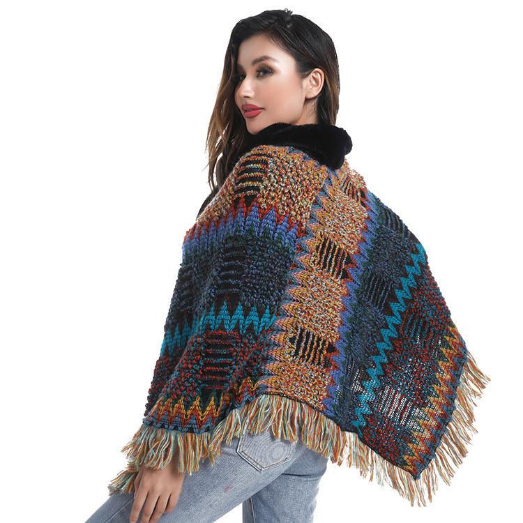 Autumn And Winter Turtleneck Knitted Shawl For Women - Nioor