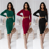 Autumn And Winter Two-piece Suit Midi Dress Temperament Skirt Suit - Nioor