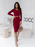 Autumn And Winter Two-piece Suit Midi Dress Temperament Skirt Suit - Nioor