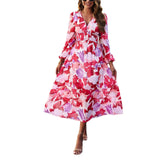 Autumn Women's Clothing Bohemian Holiday Casual Printed Dress - Nioor