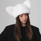 Plush Velvet Padded All-matching Knitted Wool Hat - Nioor