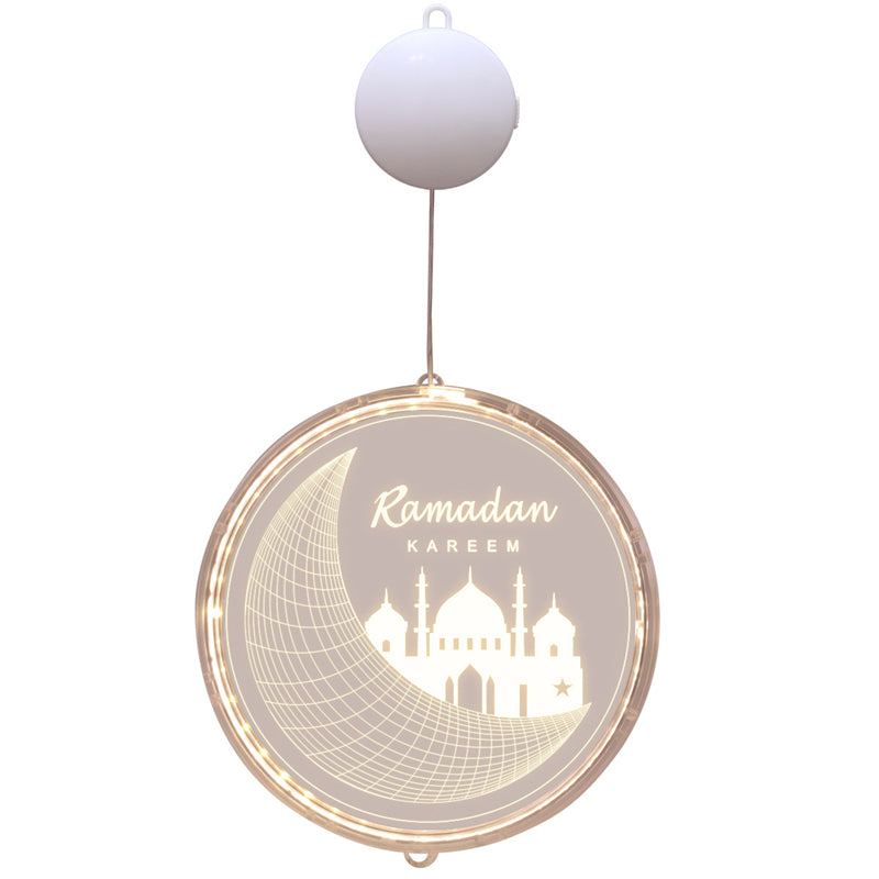 Acrylic Moon Castle Eid Al Fitr Hanging Lamp Battery