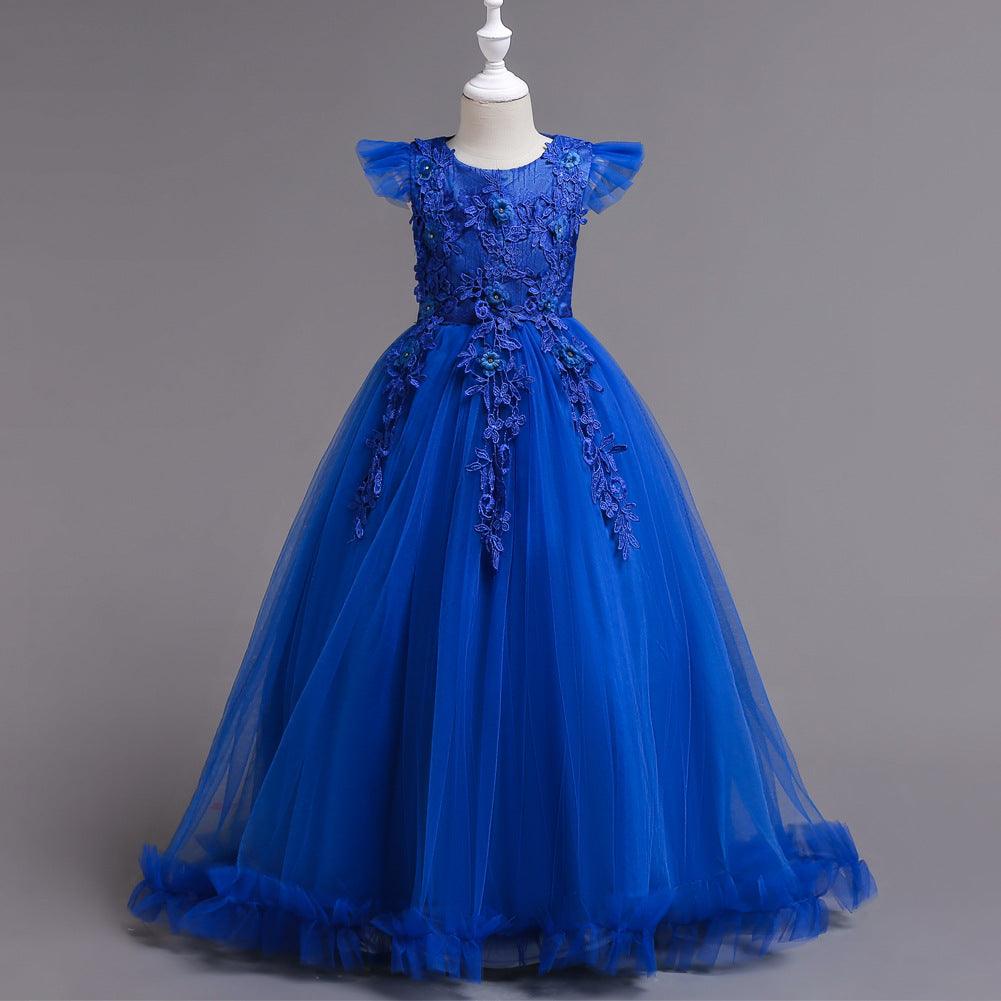 Fashion Children's Long Summer Piano Performance Costume Dress - Nioor