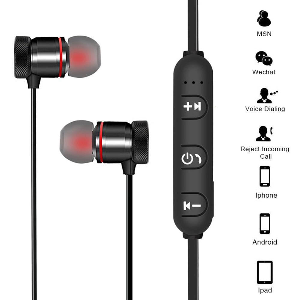 Magnetic Headphones In-Ear Bluetooth Stereo Earphones Headset Wireless Earbuds Random Color - Nioor