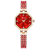 Octagonal Women's Jewelry Buckle Light Luxury Rose Stone British Watch - Nioor