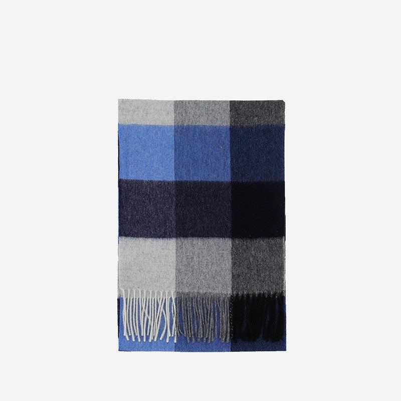 Wool Scarf Winter Popular Women's Men's Thickening Minimalist Plaid - Nioor