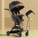 Can Sit And Lie Flat Two-way Folding Lightweight Shock-absorbing High-view Stroller - Nioor