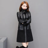 Ladies Leather Thickened Fur Coat Lapel - Nioor