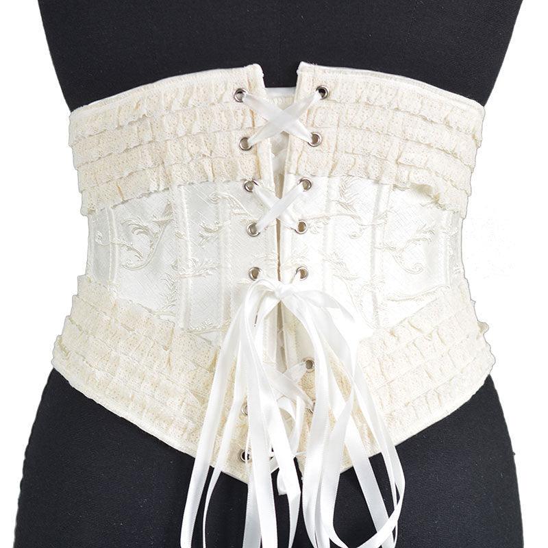 30cm Long 5-button Fishbone Lolita Lace Waist Seal - Nioor