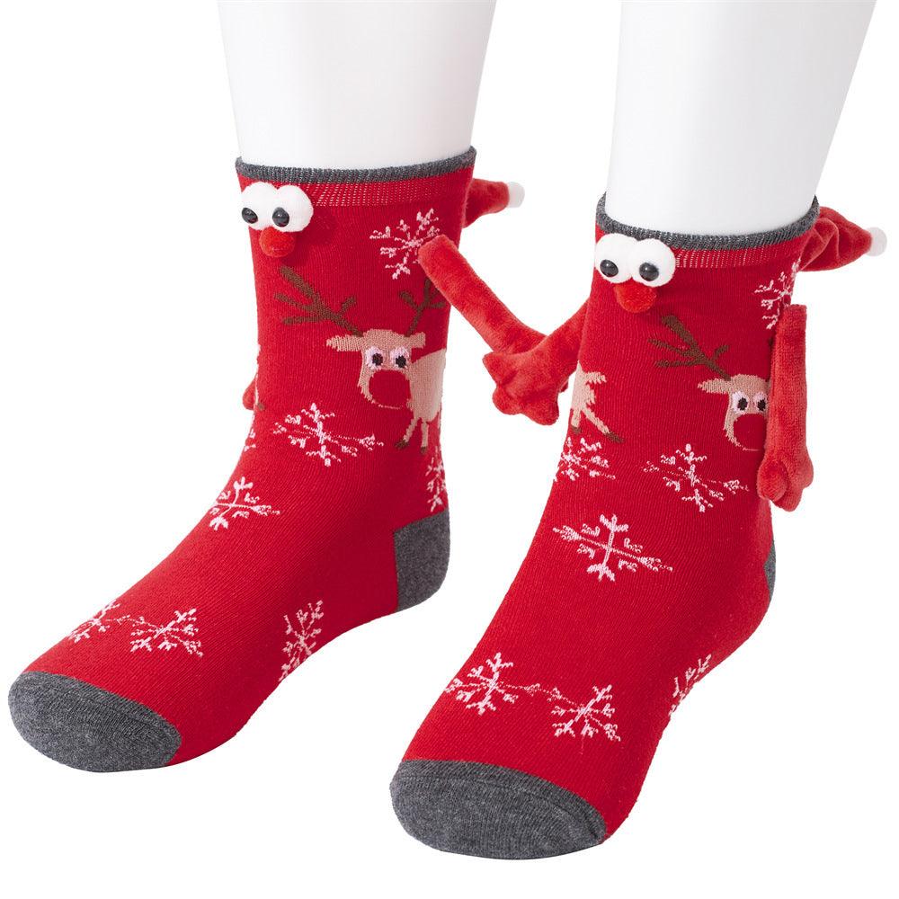 Mid Tube Christmas Couple Socks - Nioor