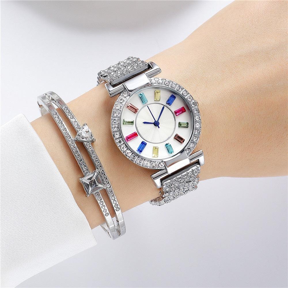 New Big Colorful Crystals Women's Watch - Nioor