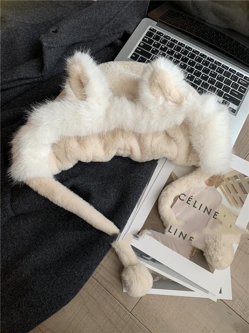 Cute Fox Ears Plush Hat For Women - Nioor