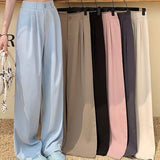 Straight High Waist Slimming Loose And Simple Casual Pants - Nioor