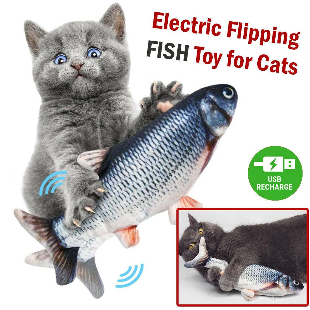 Electric Fish Cat Toy Realistic Interactive Kicker Jumping Dancing Kitten Toys - Nioor