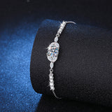 Adjustable S925 Sterling Silver 1 Karat Bracelet For Women