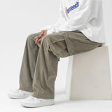 Autumn And Winter Corduroy Loose Straight Cargo Pants - Nioor