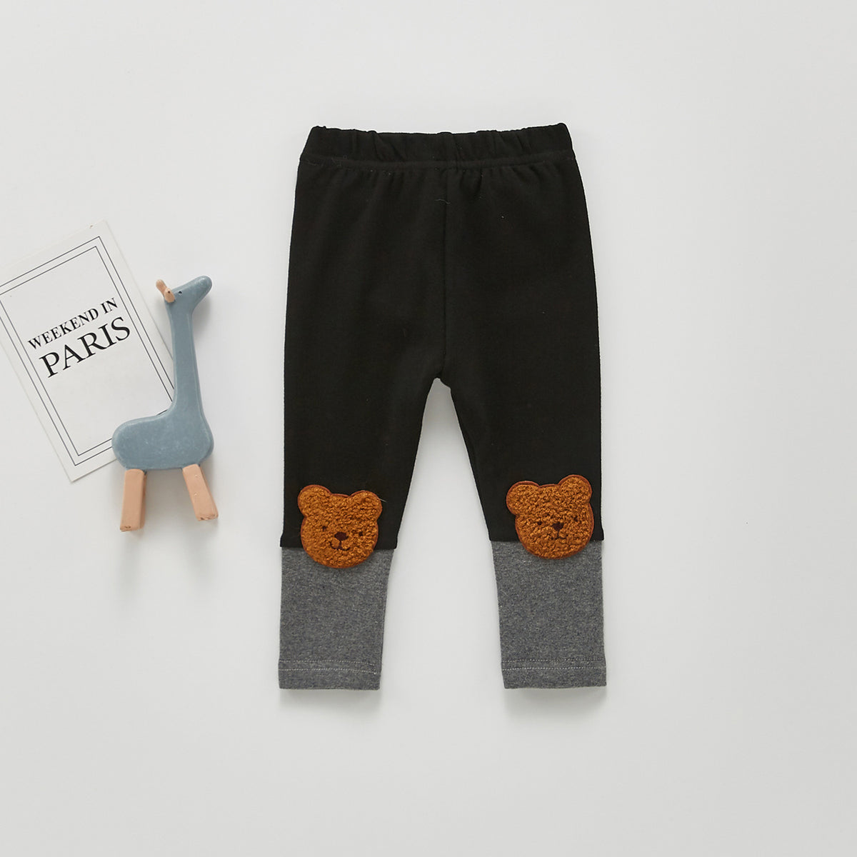 Children's Cute Bear Straight-leg Pants Trousers