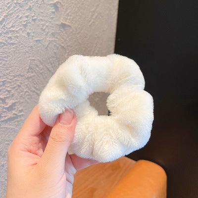 Plush Large Intestine Hair Ring Macaron Hair Band Cute Fluffy Hair Rope - Nioor