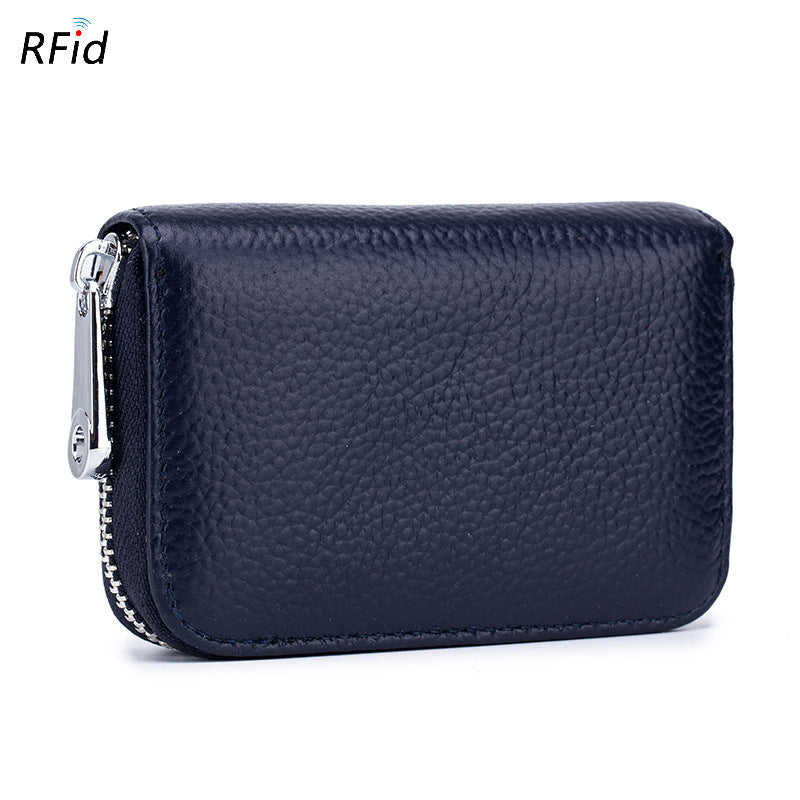 Card Holder Organ Zipper Men's Leather