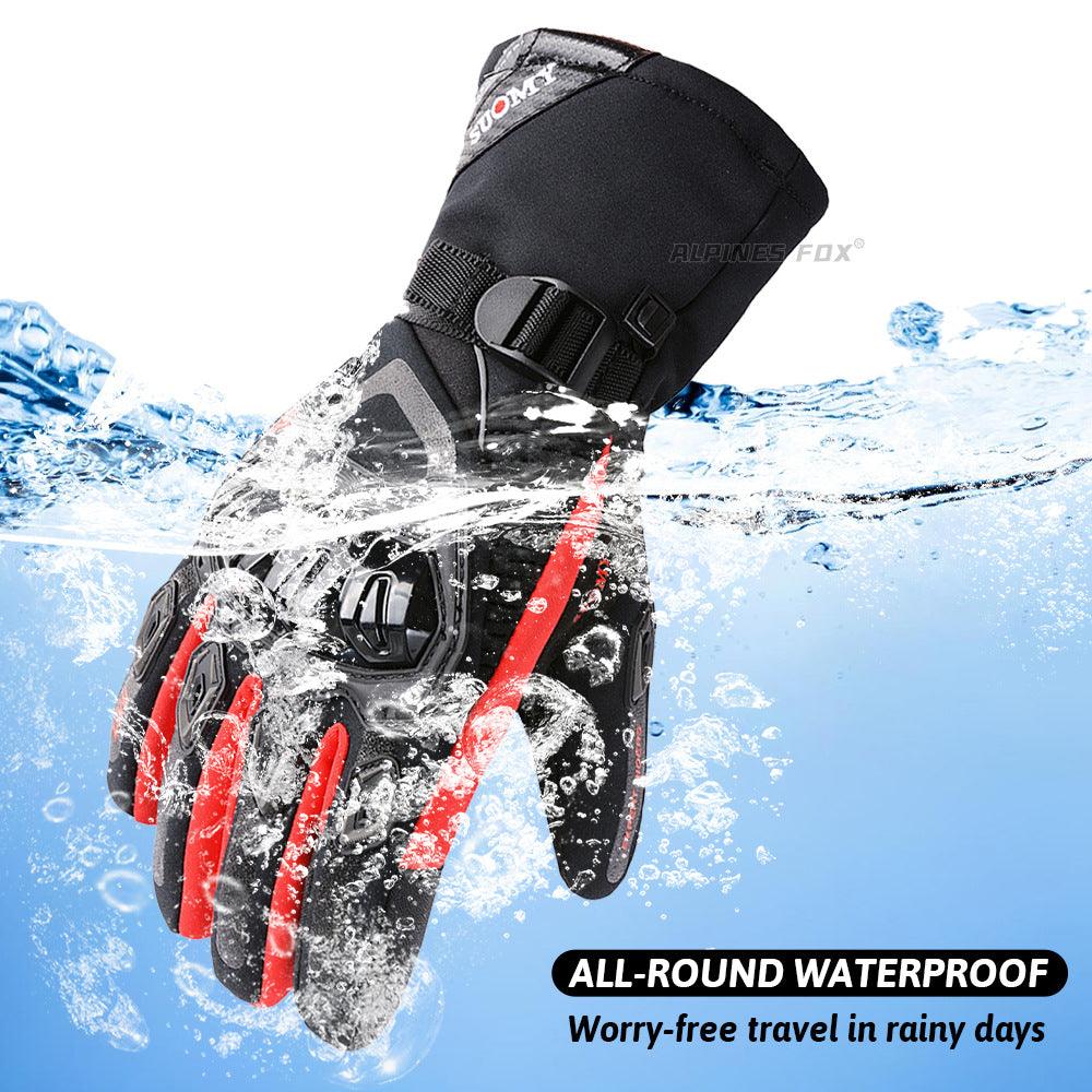 Winter Motorcycle Riding Touch Screen Waterproof Warm Electric Car Long Windproof Gloves - Nioor