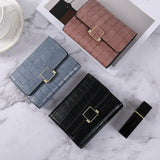 Short Style Solid Color Three Fold Student Coin Purse Female