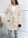 Long Sleeve Lapel Suede Elegant Woolen Coat - Nioor