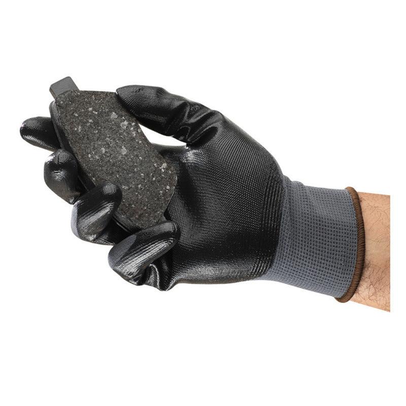 Gray Black Polyester Nitrile Palm Coated Labor Gloves Fine Operation - Nioor