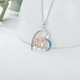 925 Sterling Silver Sister Heart Shape Necklace Always My Sister Forever My Friend - Nioor