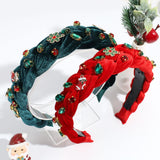 Snowflake Light Luxury All-match Hair Accessories Christmas Wide-brimmed Twist Braid Rhinestone Headband - Nioor