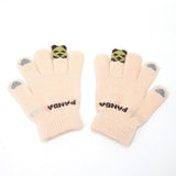 Plush Knitted Gloves With Fingertips For Women - Nioor