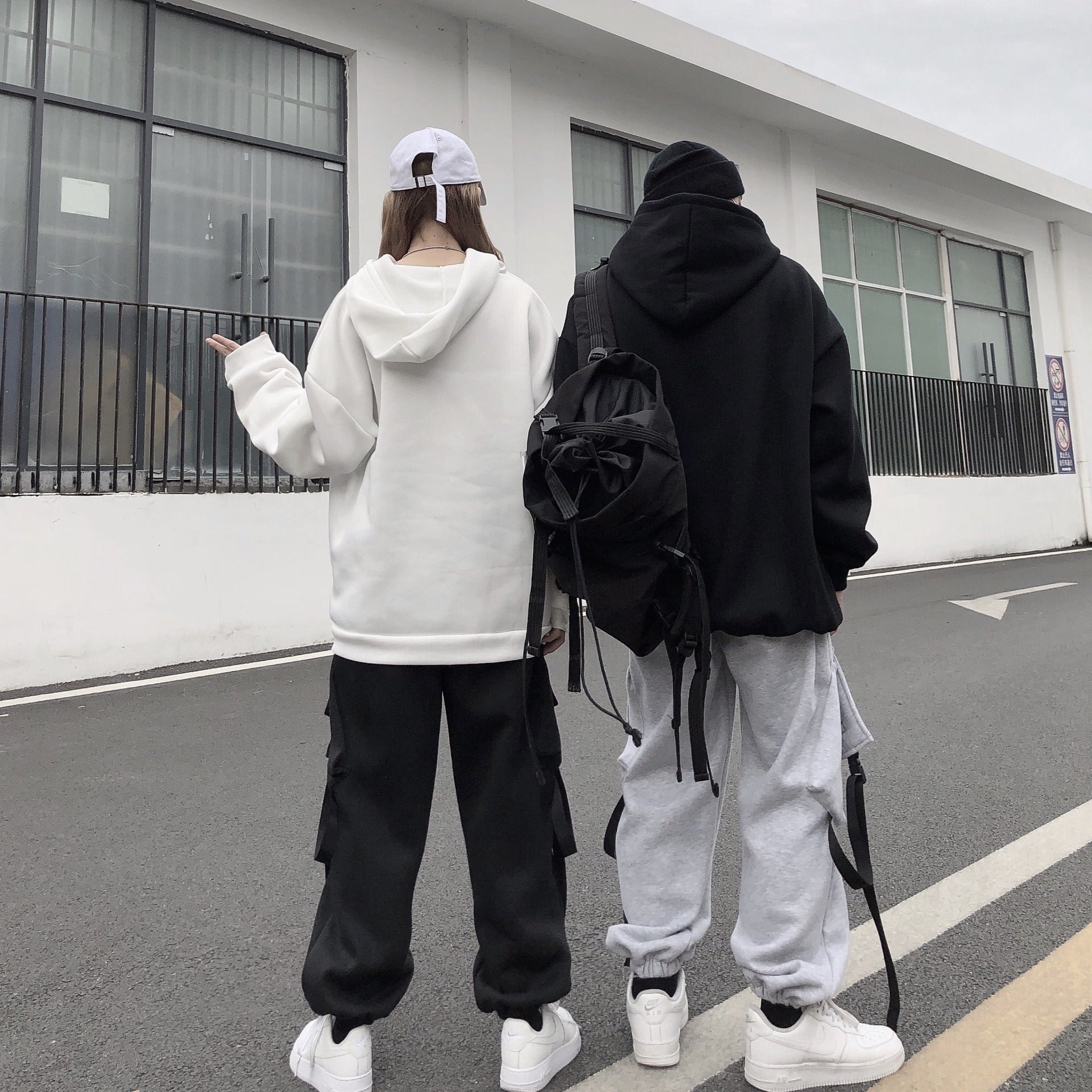 Harajuku Style High Street Couple Personality Overalls Casual Pants