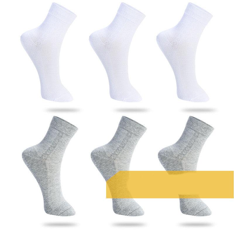 Men's Fashion Solid Color Cotton Sweat-absorbing Mid-calf Socks - Nioor