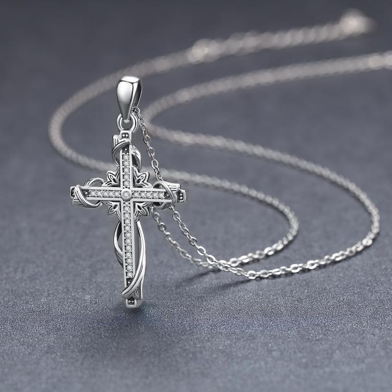 925 Sterling Silver for Women Cross Pendant Cross Jewelry Cross Necklace - Nioor