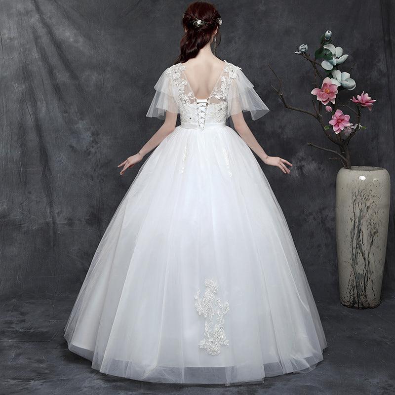 Large Size Wedding Dress Fat Bride Married Master Wedding Dress Was Thin And Simple Studio Covering Arms - Nioor