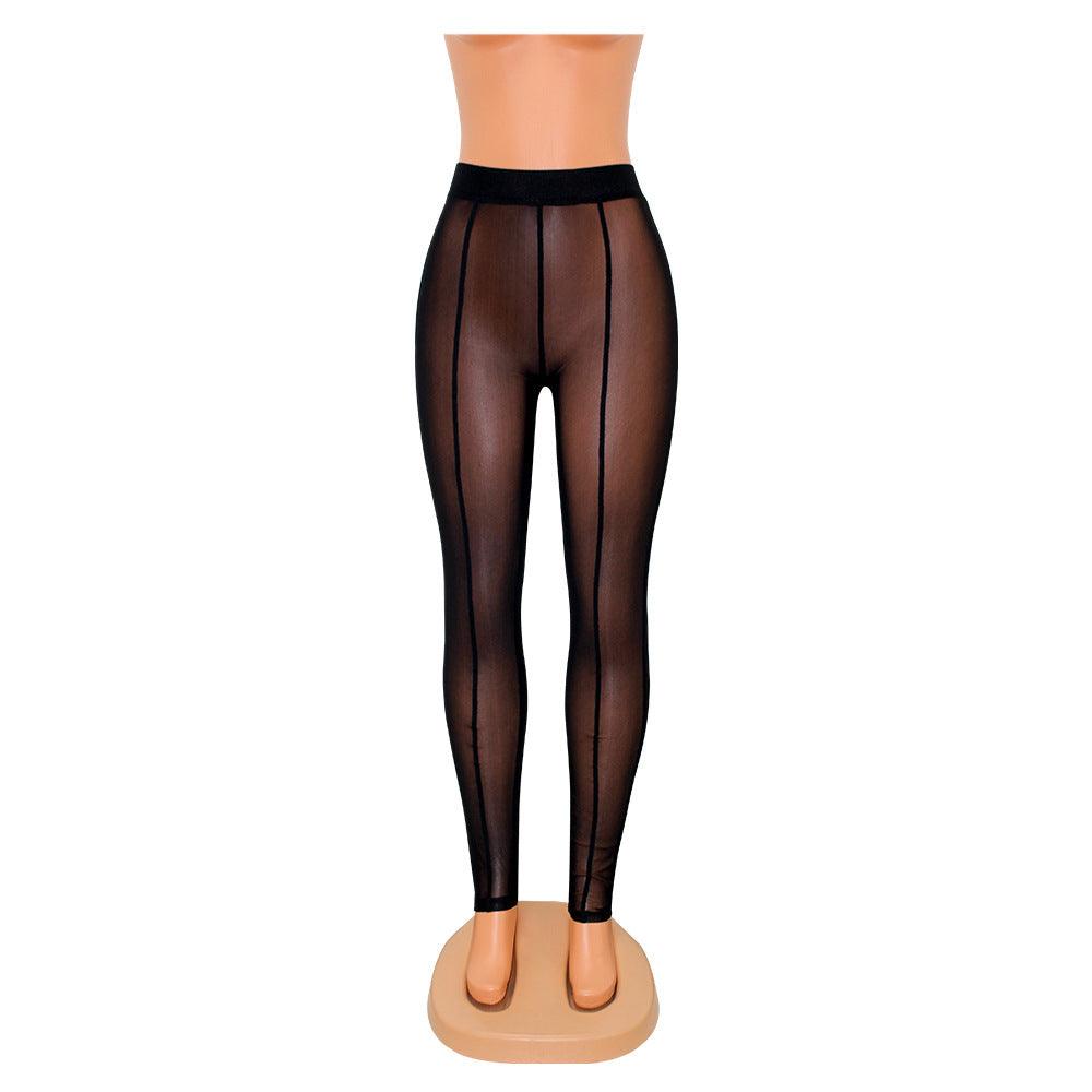 Skinny Mesh See-through Leggings For Women - Nioor