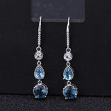 Fashionable Elegant Natural Gemstone Earrings S925 Silver - Nioor