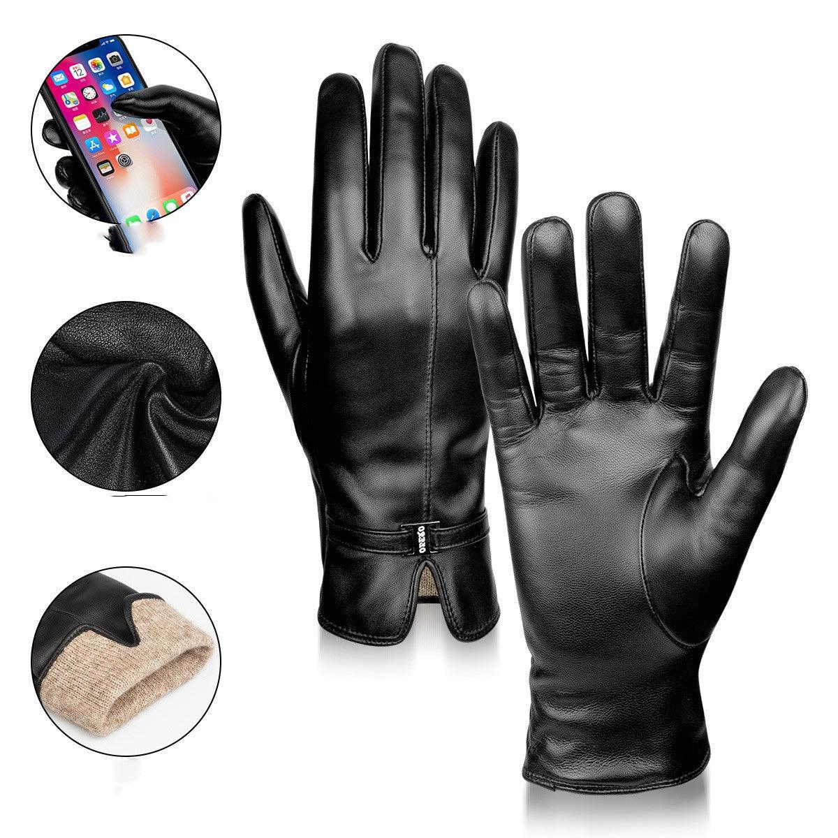 Korean Version Of Outdoor Sports Cycling Touch Screen Sheepskin Gloves - Nioor