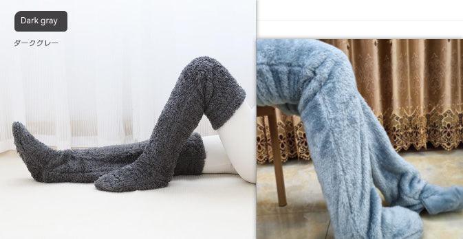 Over Knee High Fuzzy Long Socks Winter Warm Cold Leg Knee Joint Cold-proof Stockings Home Floor Sleeping Socks - Nioor