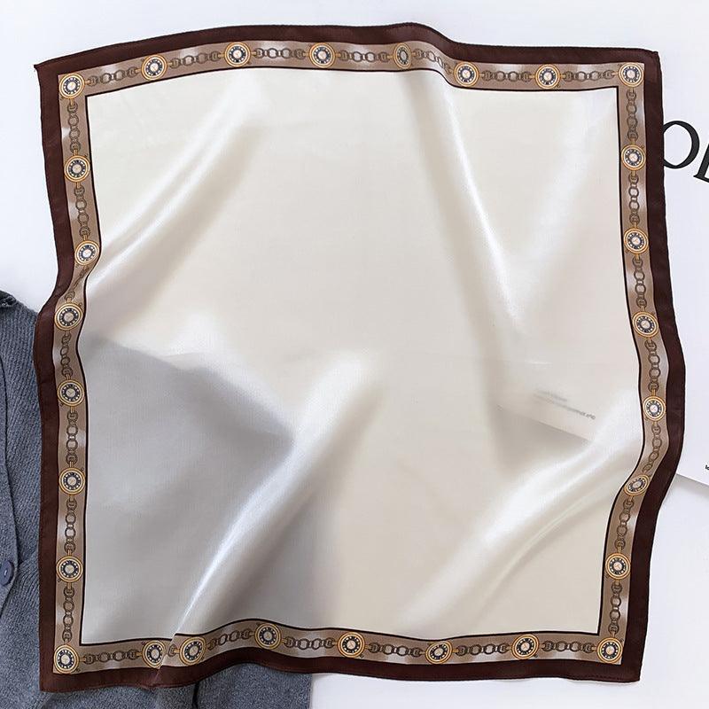 Solid Color Silk Kerchief Women - Nioor