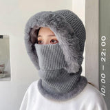 Women's Multi-functional Hat Scarf One-piece Suit Outdoor Windproof Cold-resistant Hat - Nioor