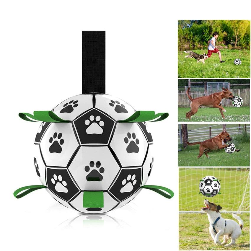 Dog Toys Interactive Pet Football Toys with Grab Tabs Dog Outdoor training Soccer Pet Bite Chew Balls for Dog accessories - Nioor