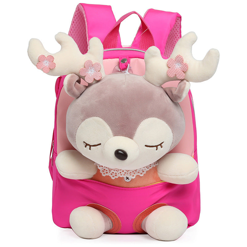 Cartoon Plush Split Elk Cute Children's Small Backpack