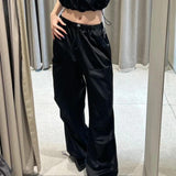 Women's Fashionable Silk Satin Casual Wide-leg Pants - Nioor