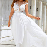 Chiffon Lace Trailing Wedding Large Swing Dress - Nioor