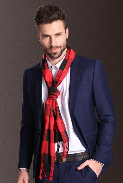 New Europe Fashion Shawl Scarves Men Winter Warm Tartan - Nioor